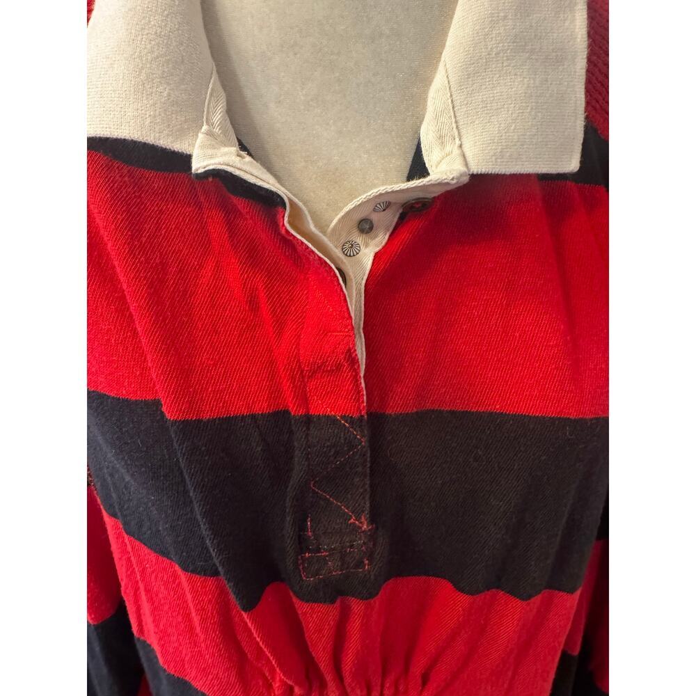 Free People We The Free Yuki Striped Dolman Sleeve Rugby Top Red Large - Picture 4 of 6